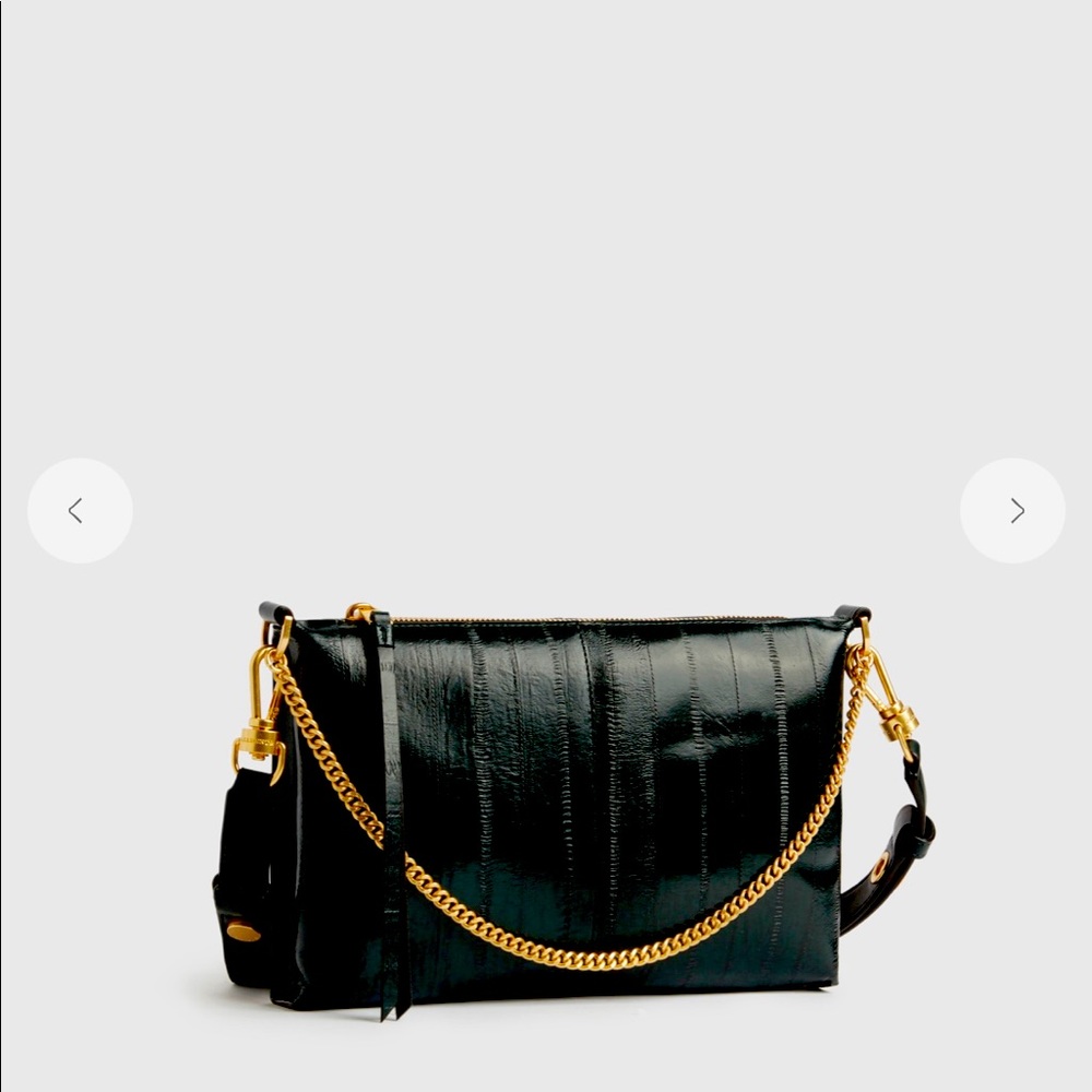 Allsaints eva leather crossbody bag black